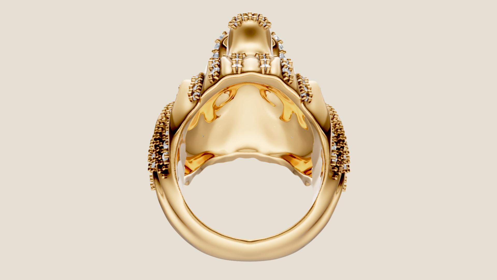 Lion Diamond Ring 3D print model_6