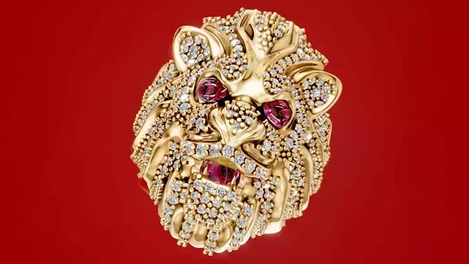 Lion Diamond Ring