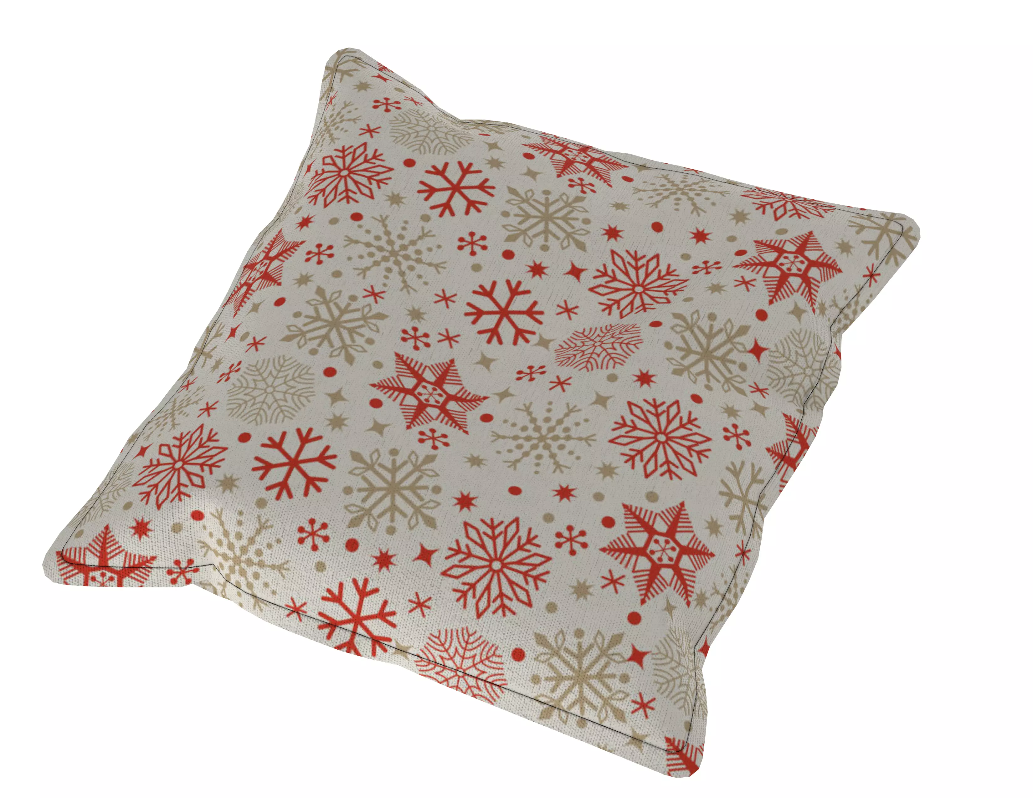 mall Pillow 3D Model  Soft Fabric Cushion  Low-poly 3D model_0