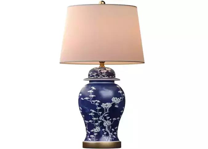JONATHAN Ginger Jar Sakura Traditional Ceramic Table Lamp
