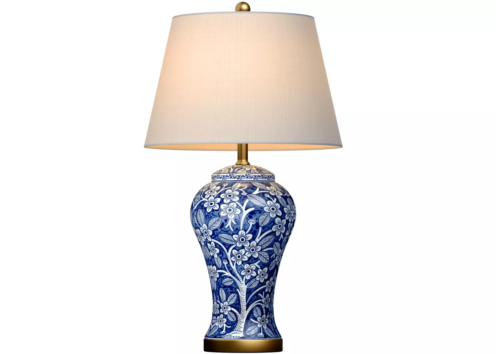 Table lamp SAFAVIEH Ginger Jar Sakura flowers Traditional 3D model