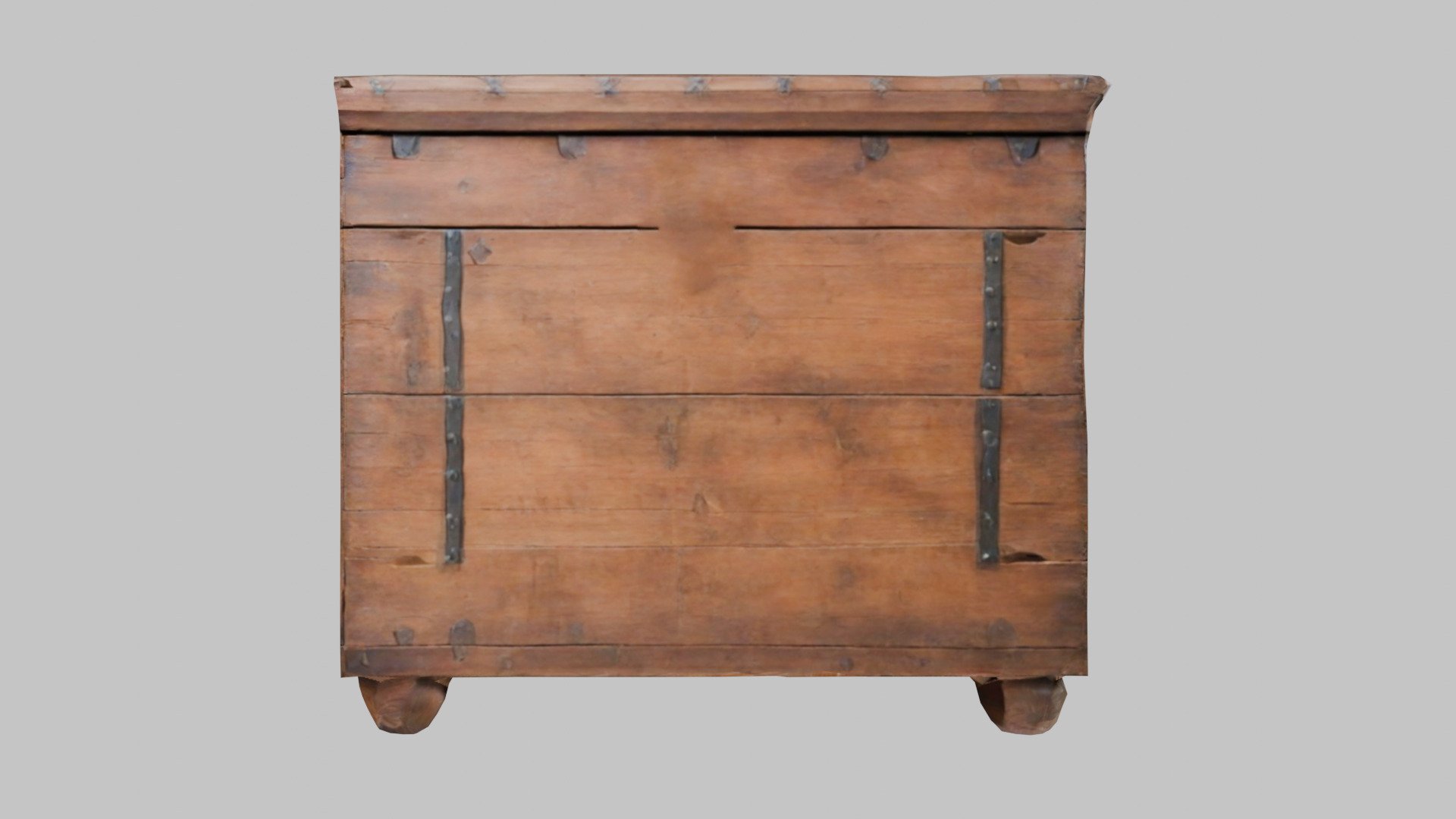 wooden Box medieval Low-poly 3D model_11