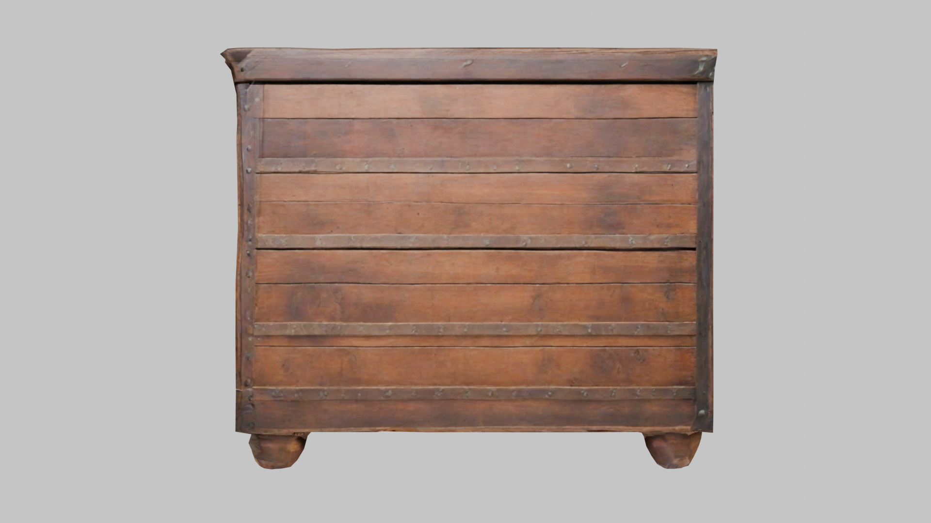 wooden Box medieval Low-poly 3D model_4