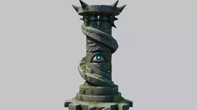 dark ancient sci fi Pillar Column Medieval Stone