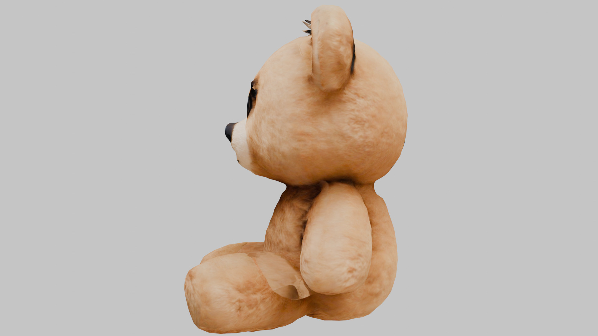 Teddy Bear Plush Toy Low-poly 3D model_4