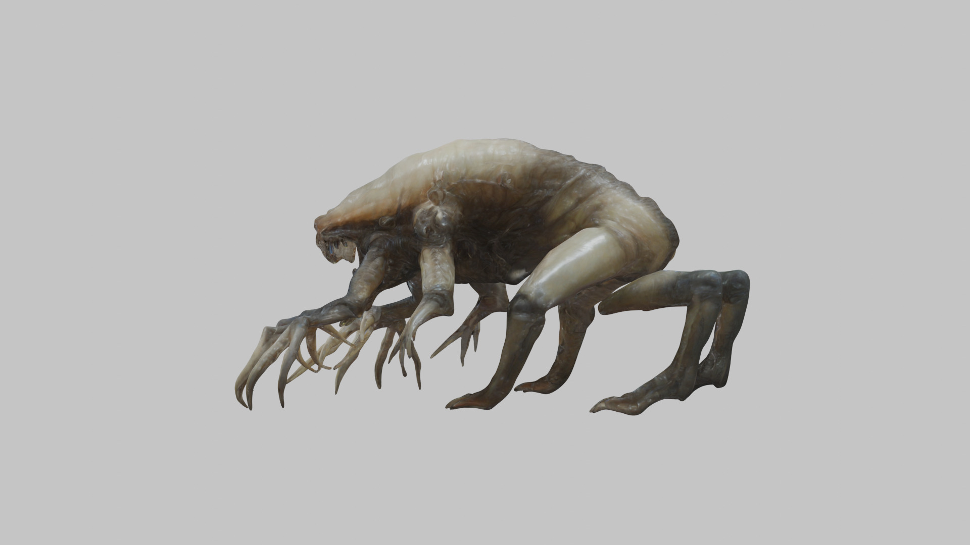 inspiring Hr Giger Facehugger Monster Creature Low-poly 3D model_4