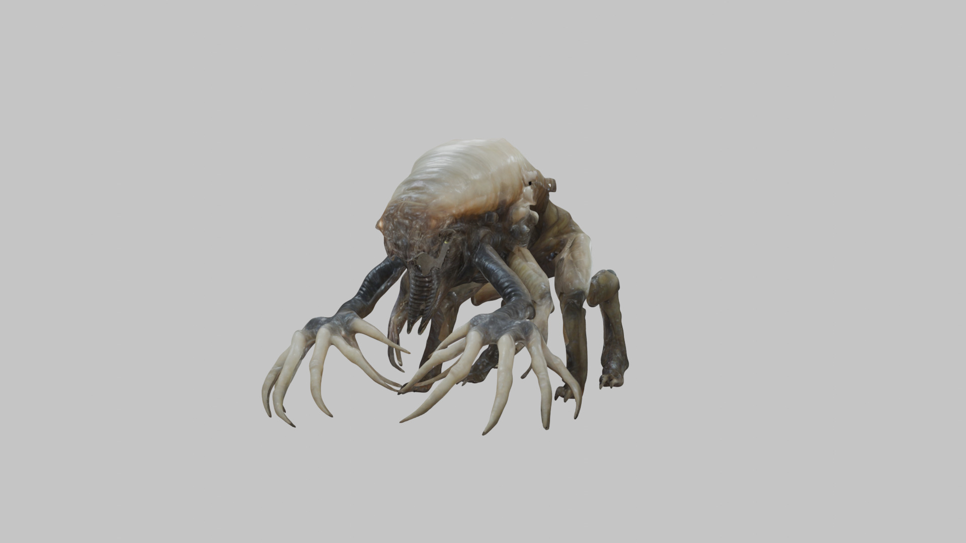 inspiring Hr Giger Facehugger Monster Creature Low-poly 3D model_8