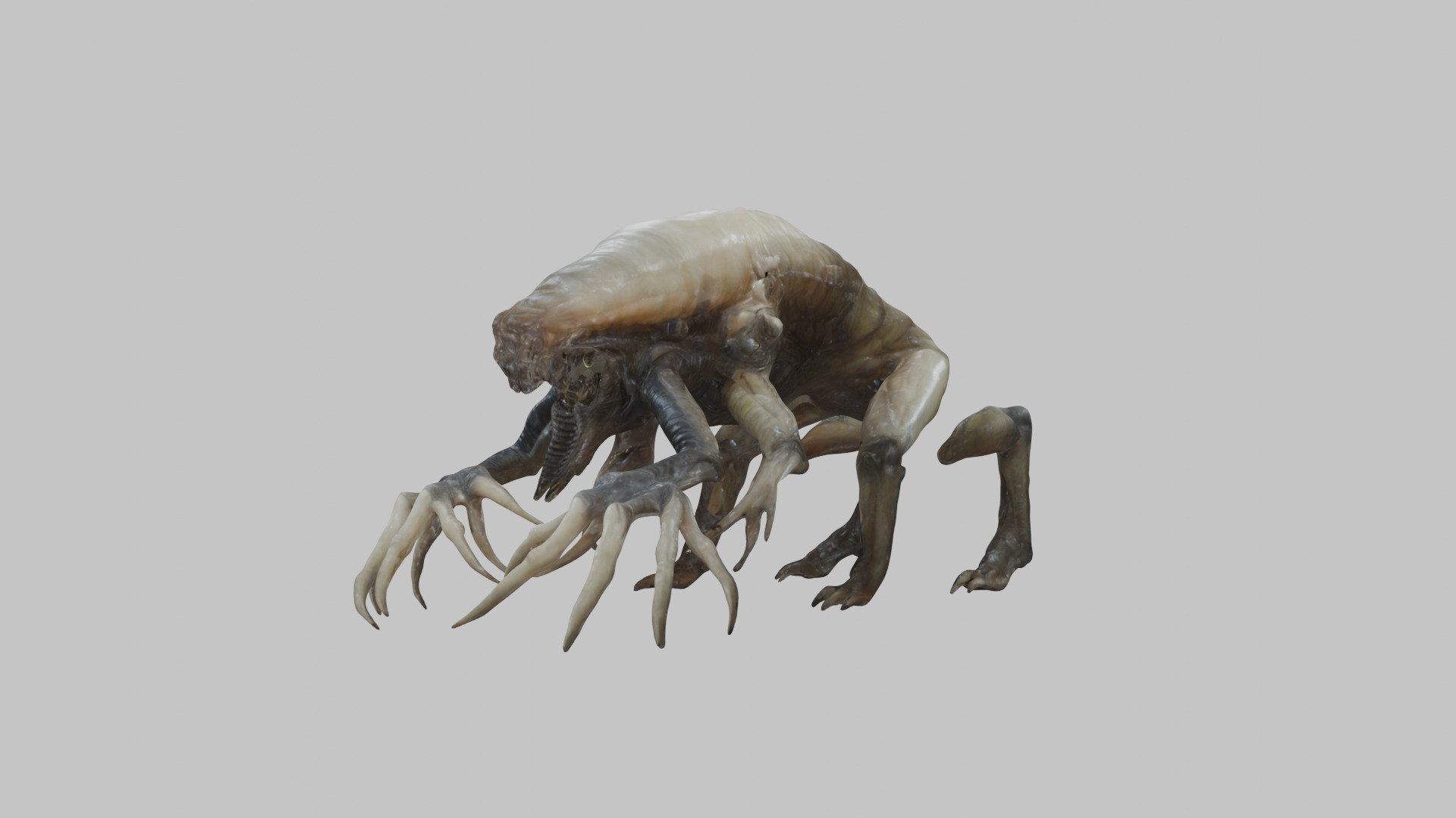 inspiring Hr Giger Facehugger Monster Creature Low-poly 3D model_7