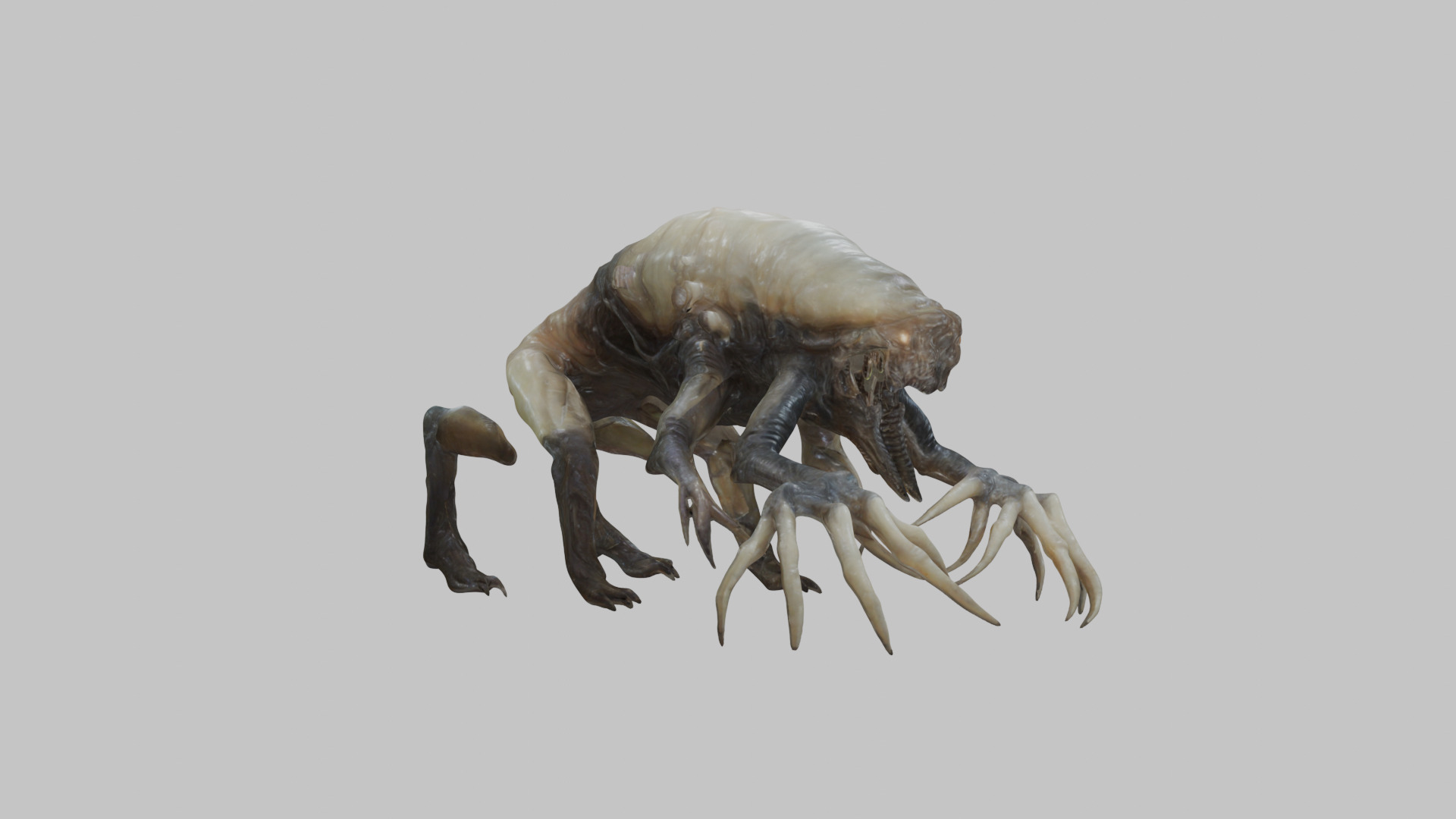 inspiring Hr Giger Facehugger Monster Creature Low-poly 3D model_10