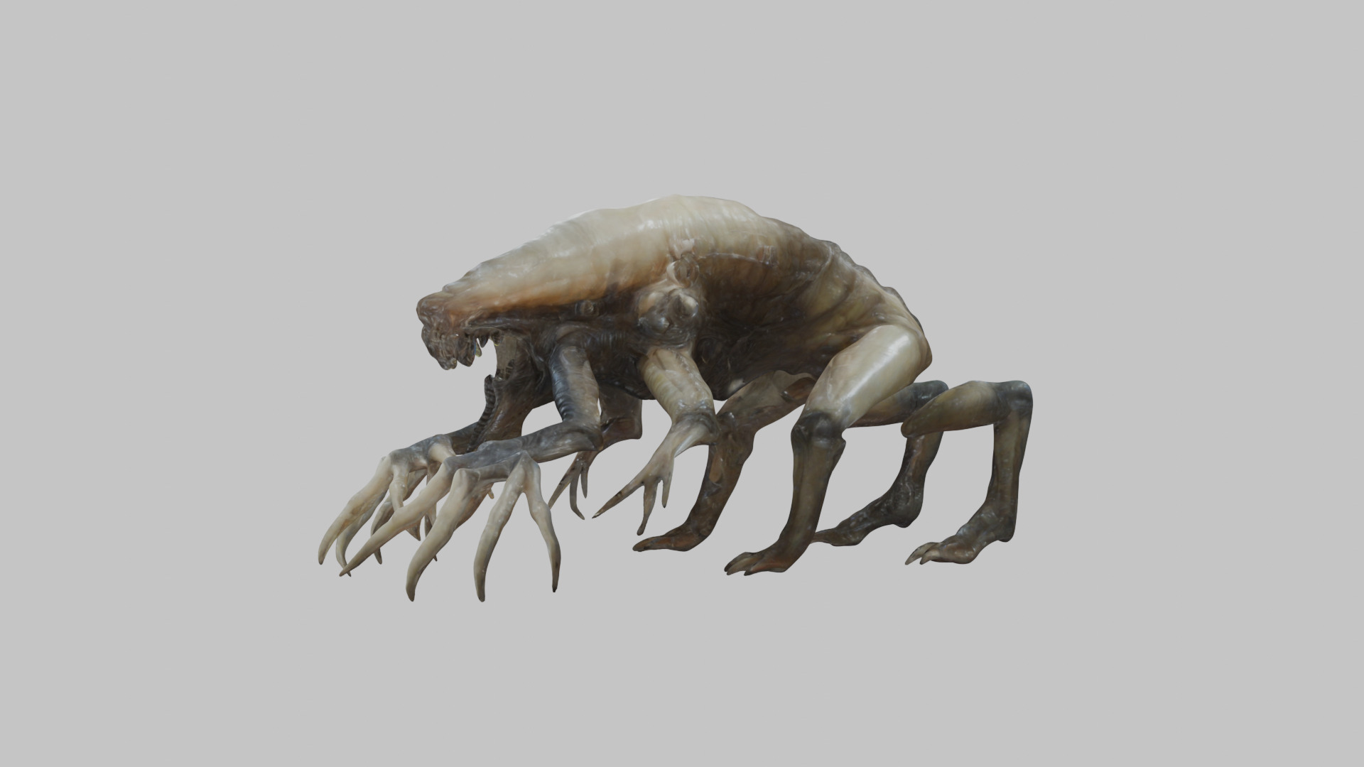 inspiring Hr Giger Facehugger Monster Creature Low-poly 3D model_6