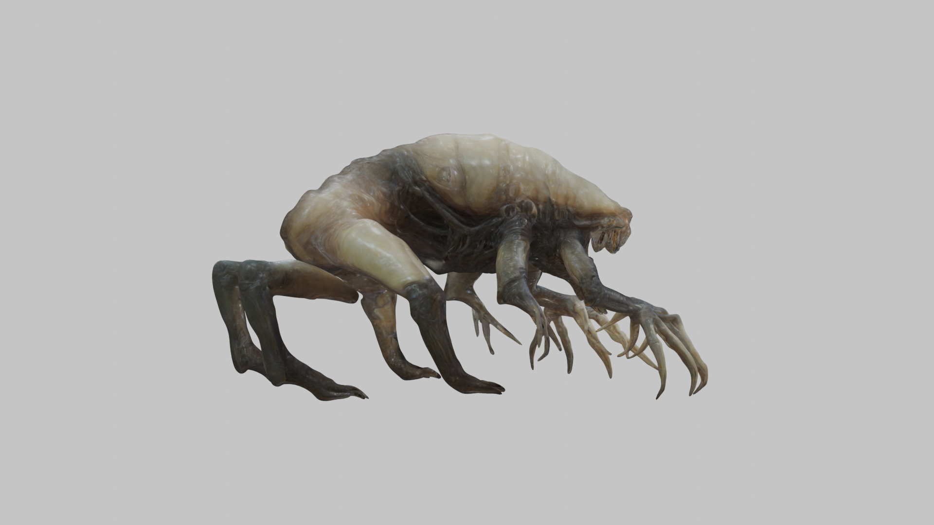 inspiring Hr Giger Facehugger Monster Creature Low-poly 3D model_12