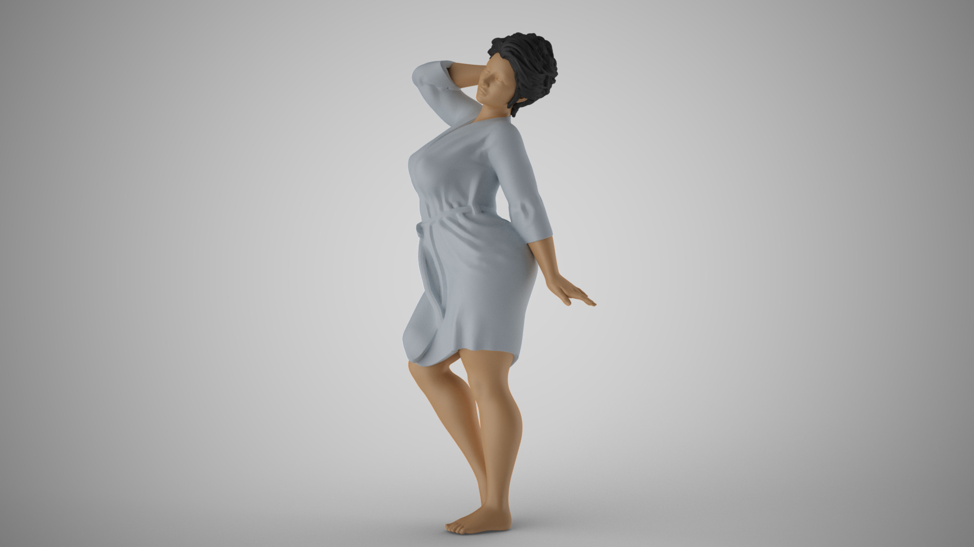 Woman after Bath 3D print model_11