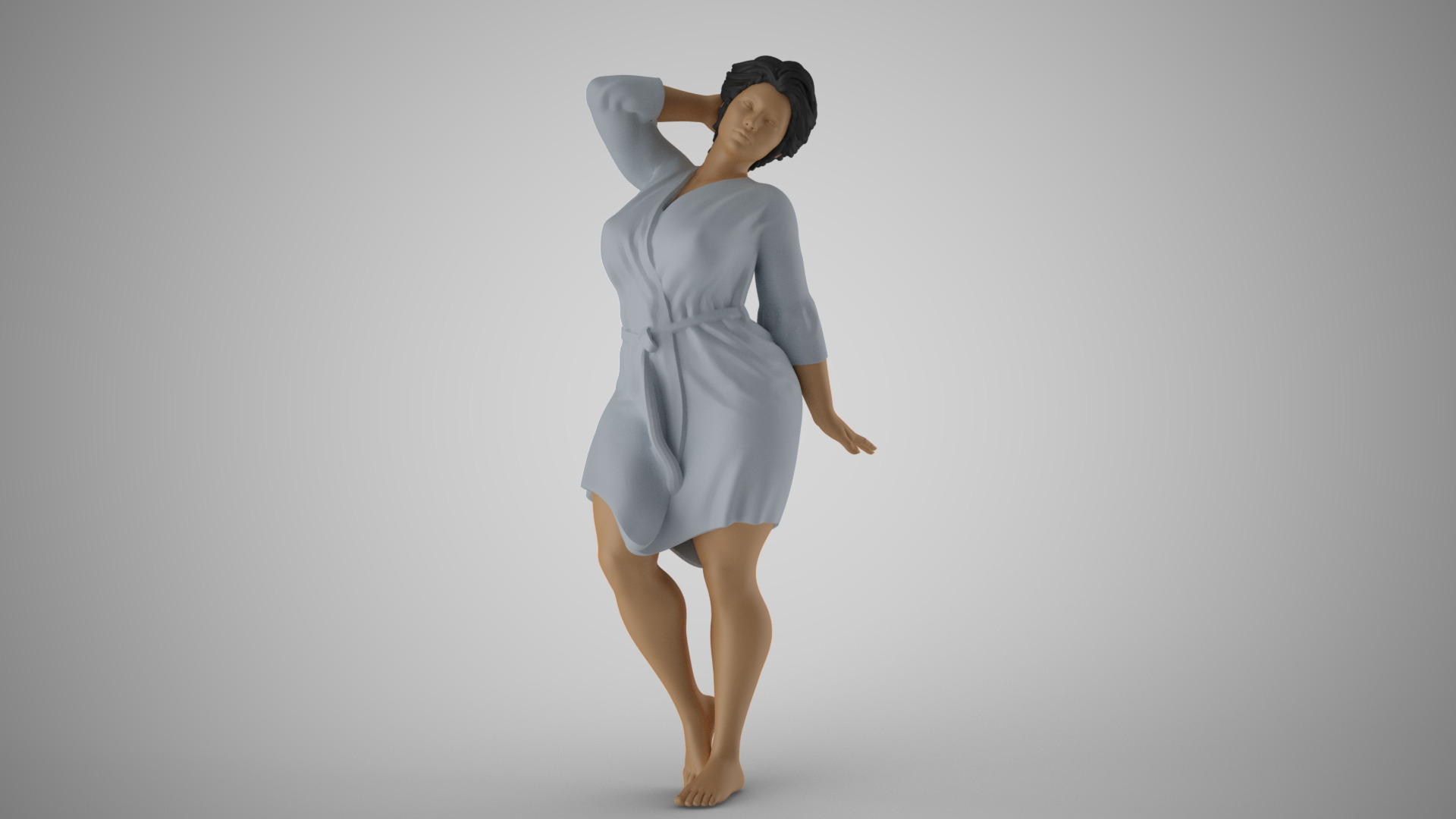 Woman after Bath 3D print model_4
