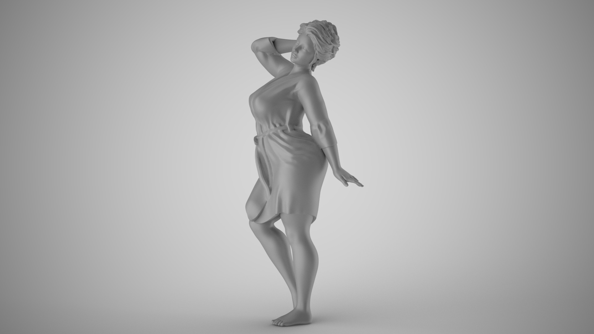 Woman after Bath 3D print model_1