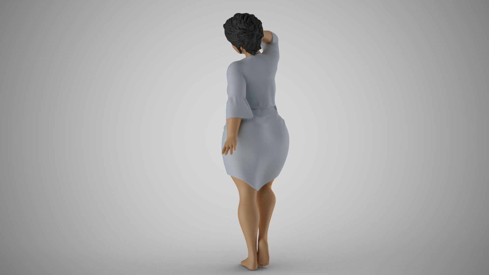 Woman after Bath 3D print model_9