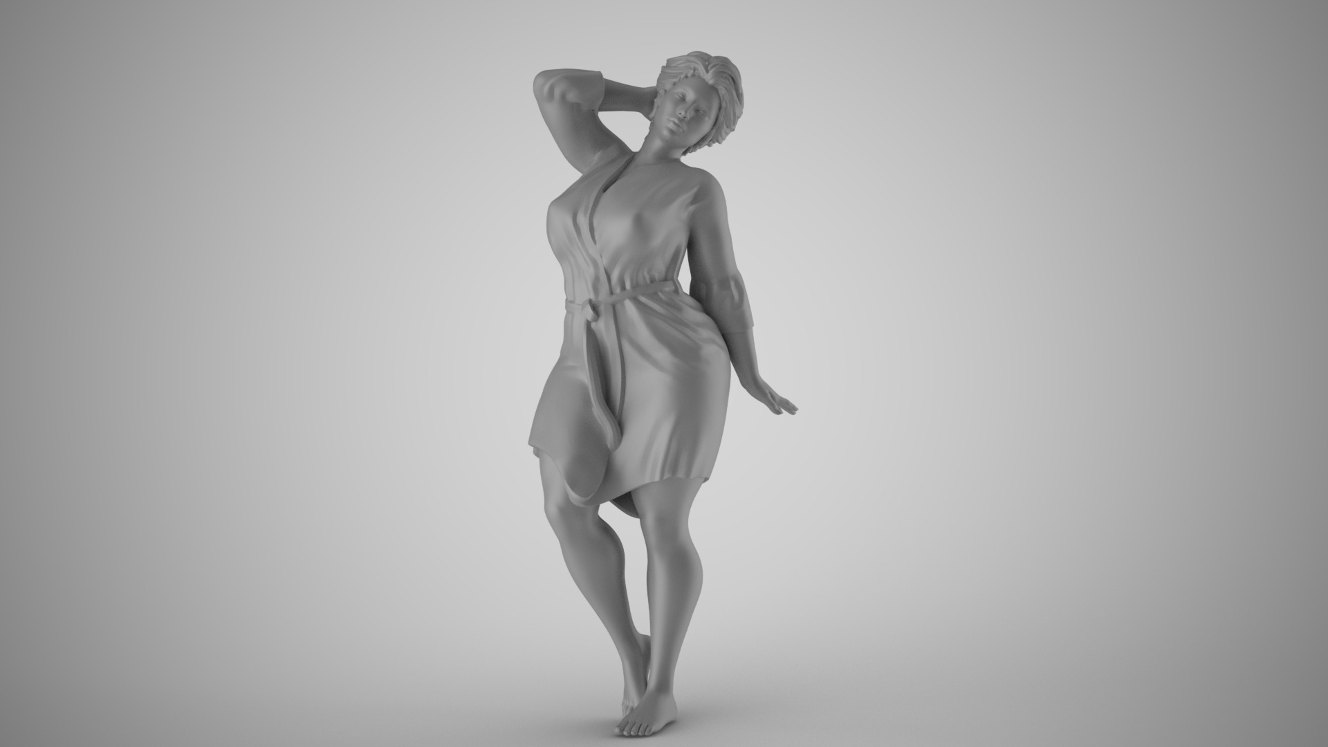 Woman after Bath 3D print model_2