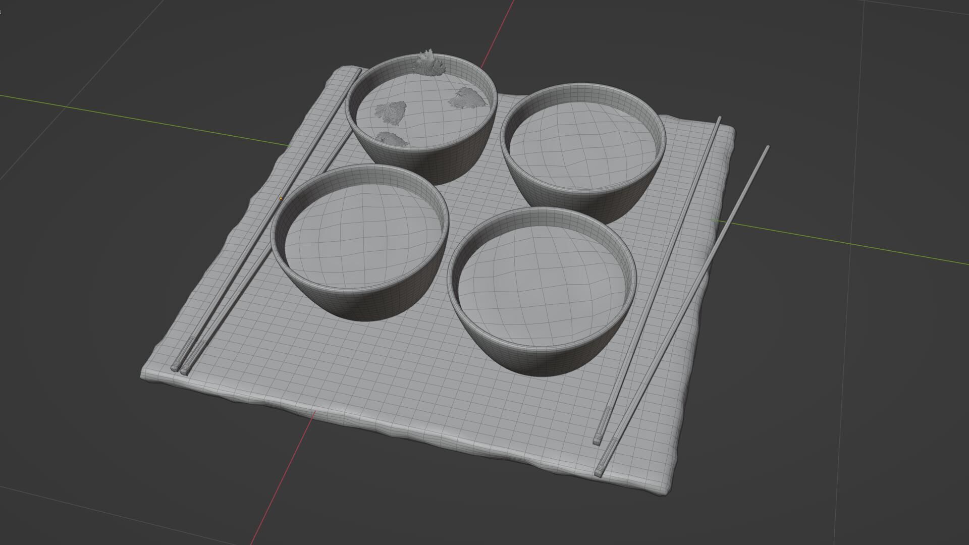 set of Asian soups in PBR Low-poly 3D model_6