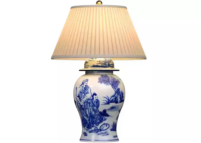 Empel Collections Ginger Jar Table Lamp Chinoiserie Pattern