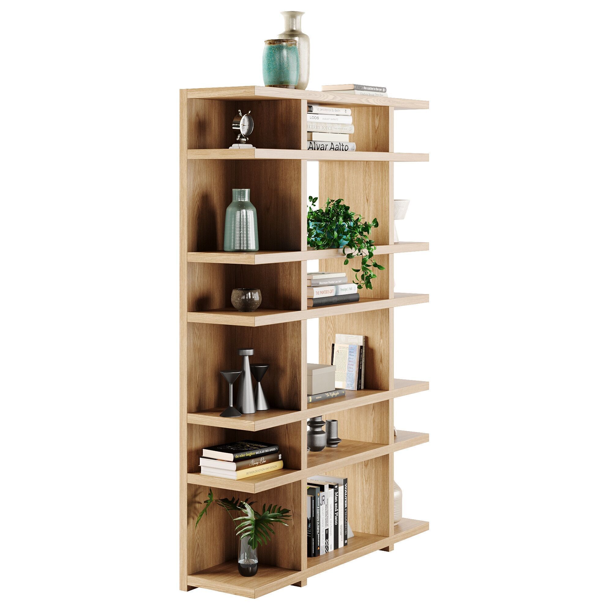 Wallace Modular Narrow Shelf Unit 3D model_4