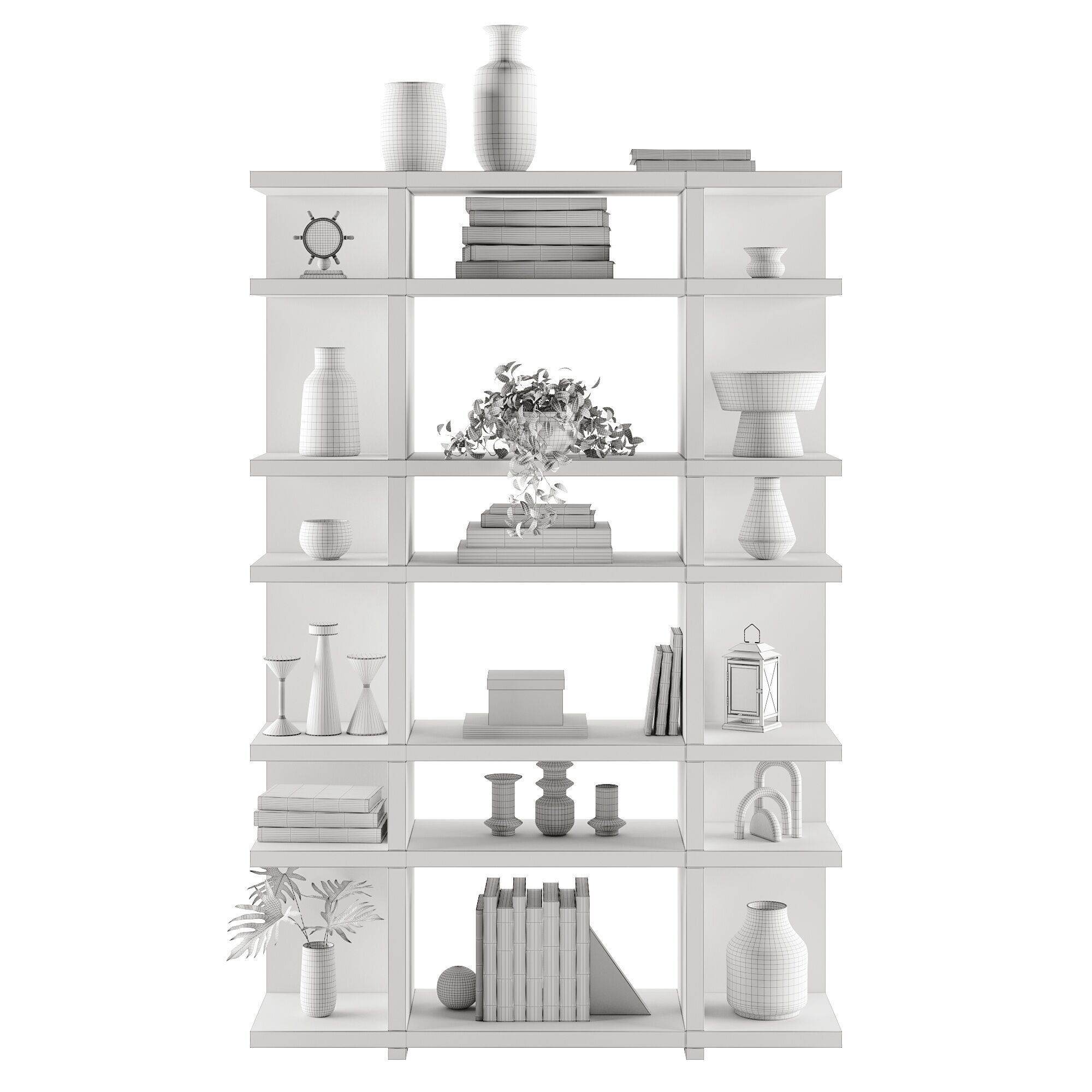 Wallace Modular Narrow Shelf Unit 3D model_2