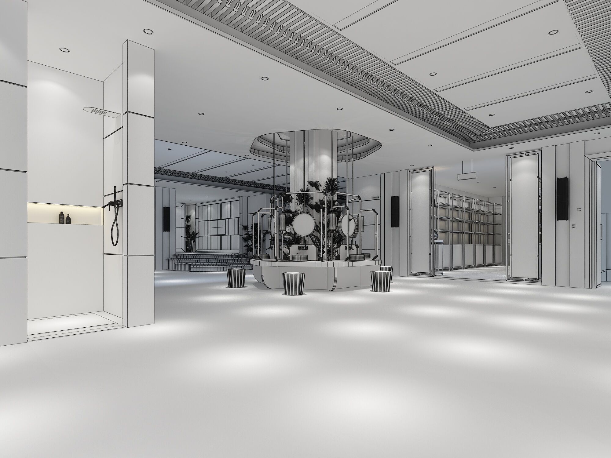 Hot Spring Pool 3D model_10