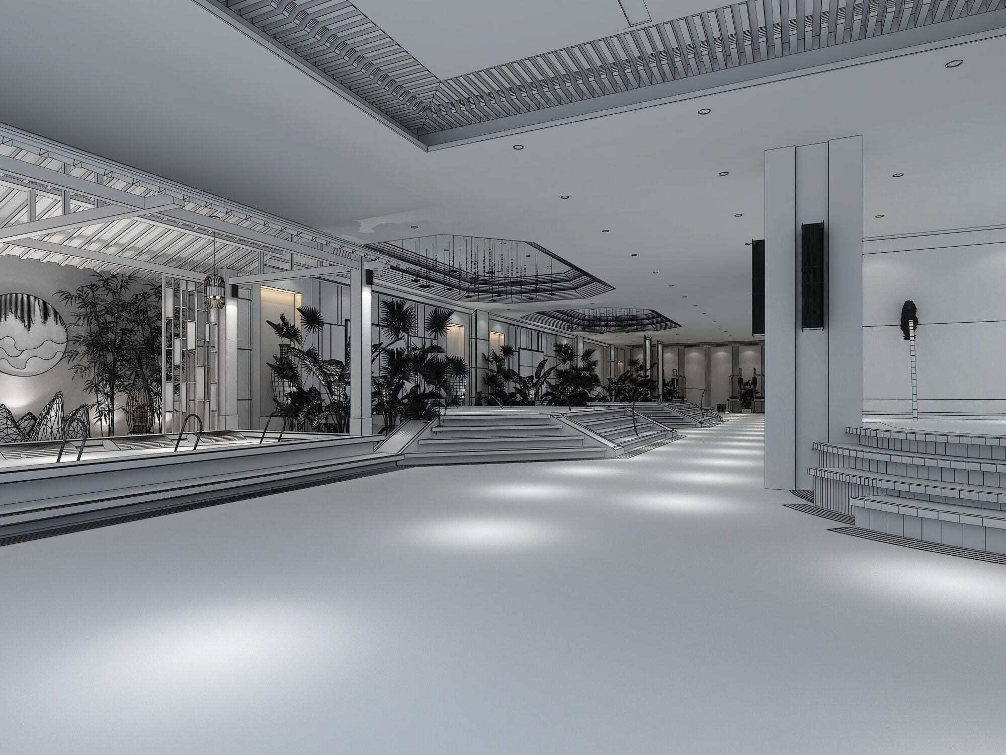 Hot Spring Pool 3D model_9