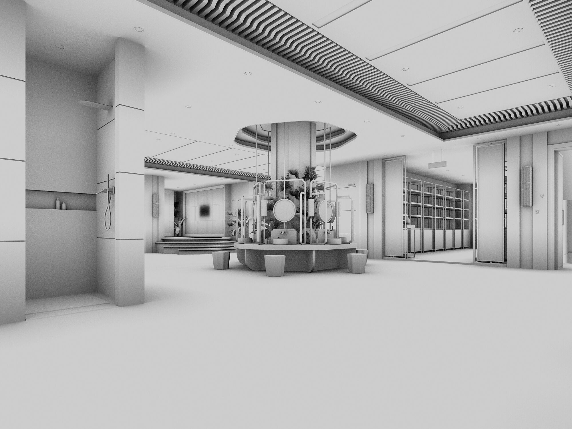 Hot Spring Pool 3D model_12