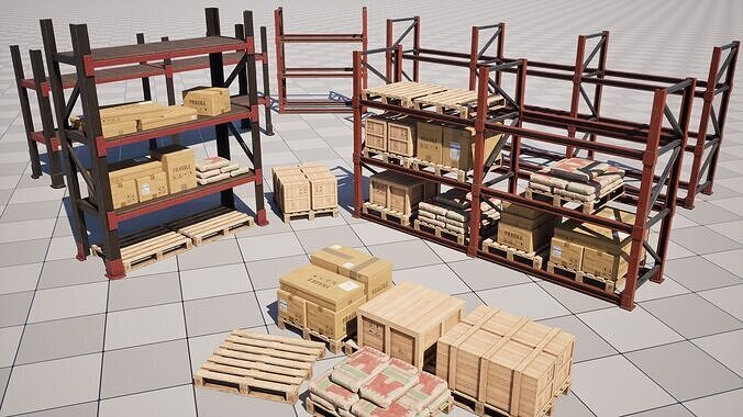Warehouse Props Low-poly 3D model
