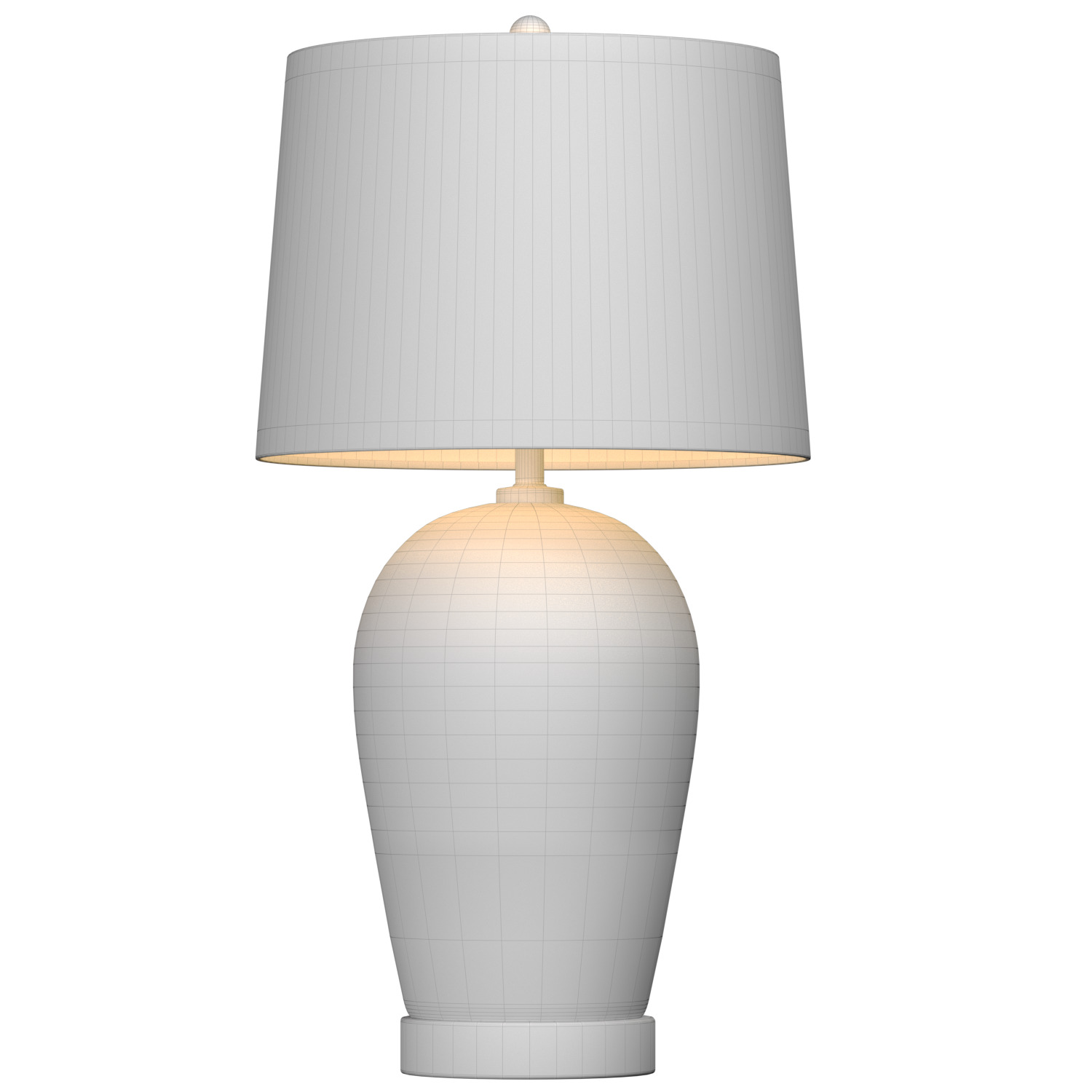 Handmade Sakura Bird Red Ginger Jar Ceramic Table Lamp 3D model_3