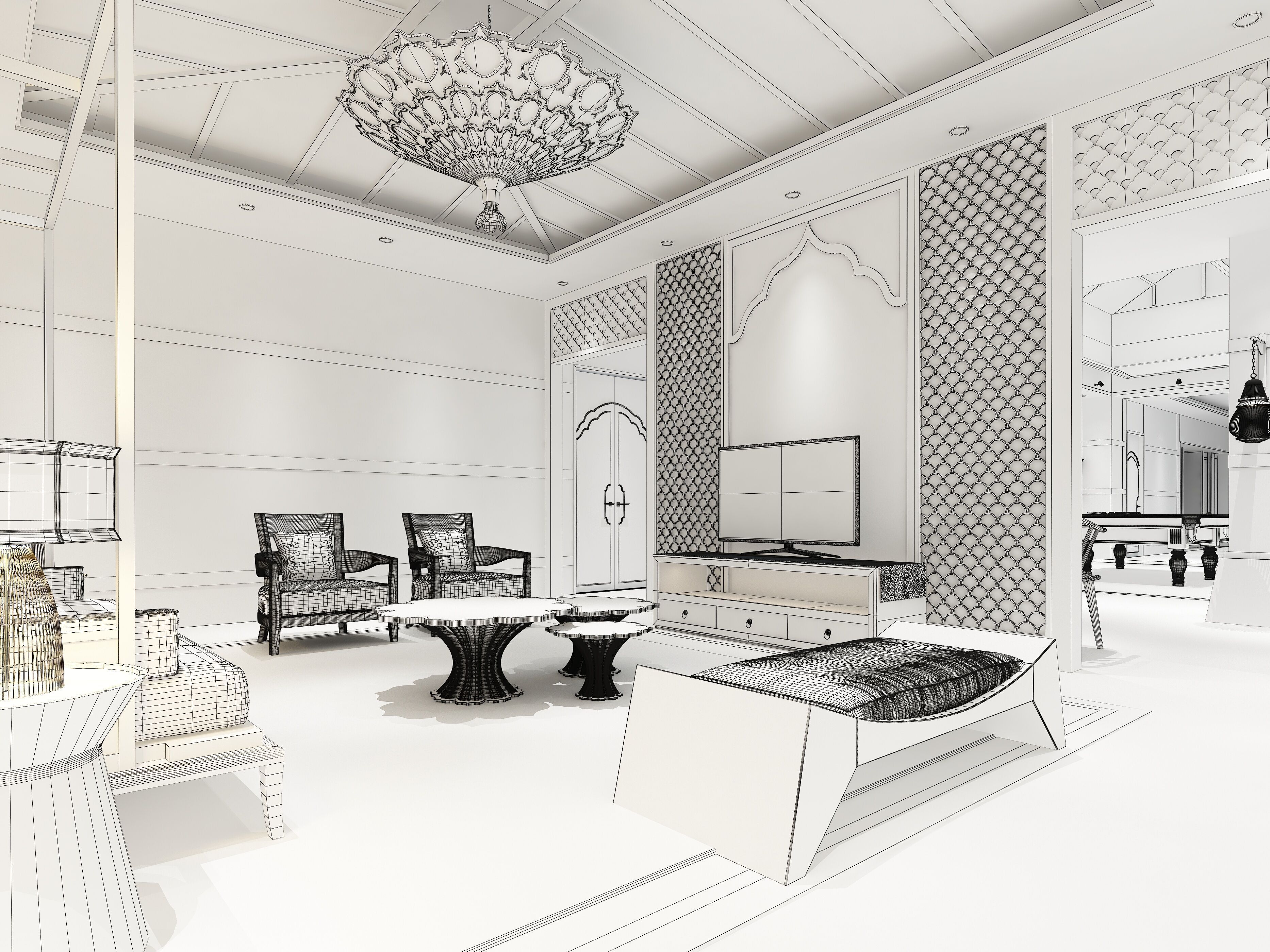 Living room 3D model_6