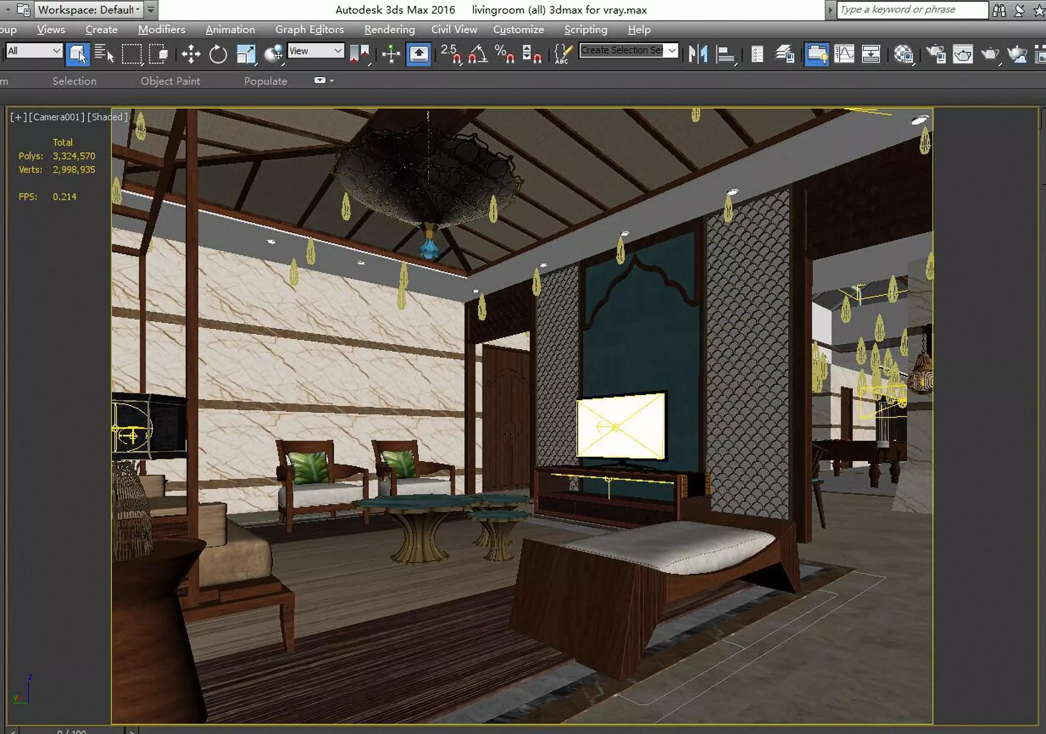 Living room 3D model_2