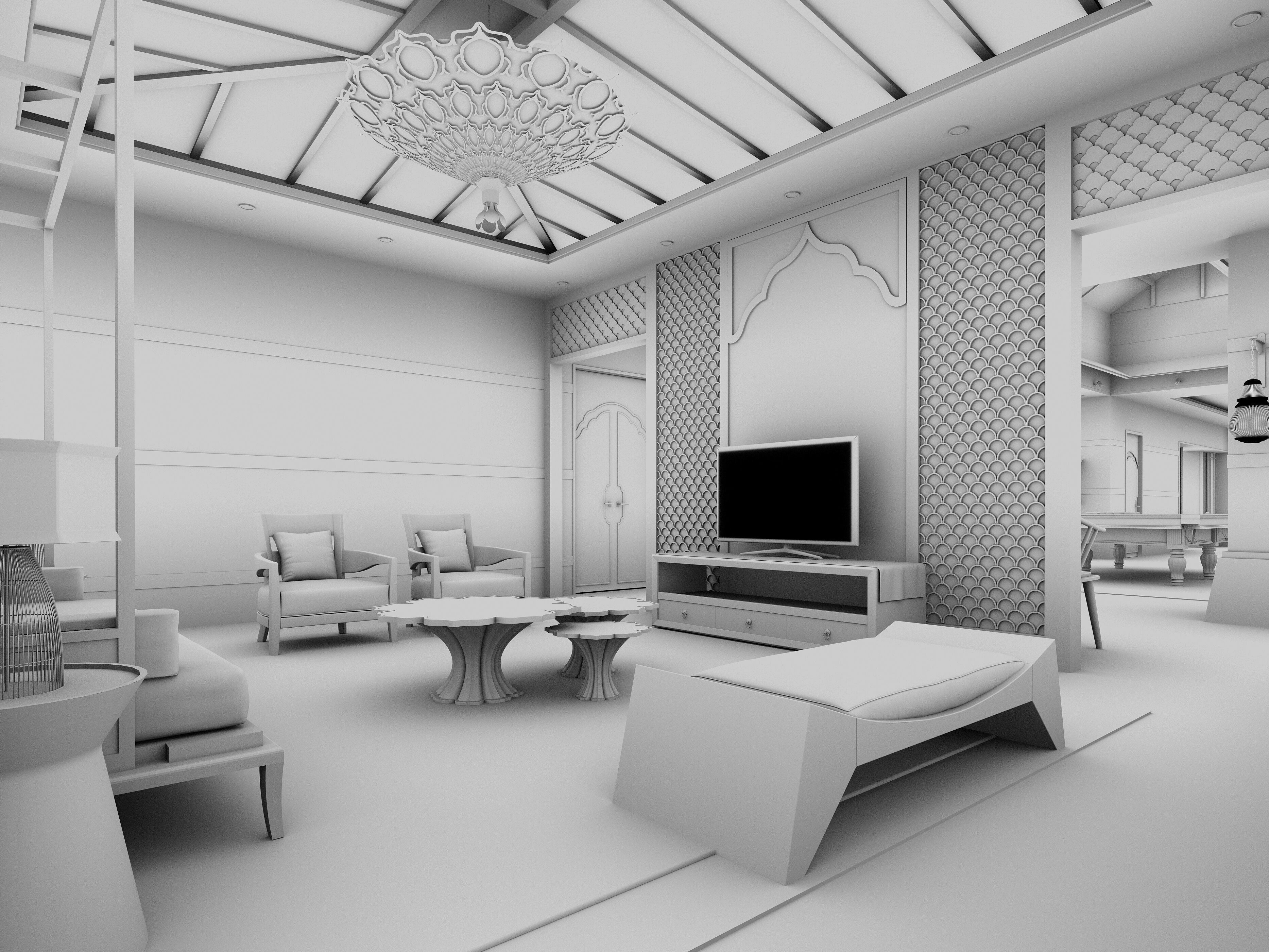 Living room 3D model_8