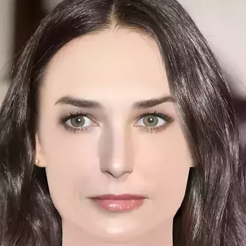 Demi Moore Head - No Hair - Low poly head for game