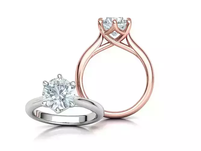 Trellis Solitaire Ring 2CT Gem Engagement Ring 3dmodel  3D print model