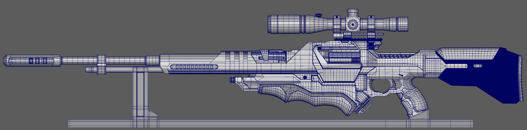 Sci-fi Gun Low-poly 3D model_15
