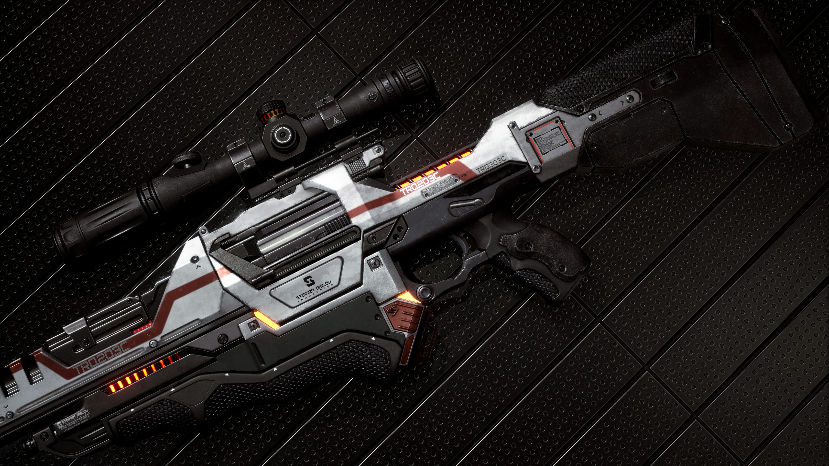 Sci-fi Gun Low-poly 3D model_1