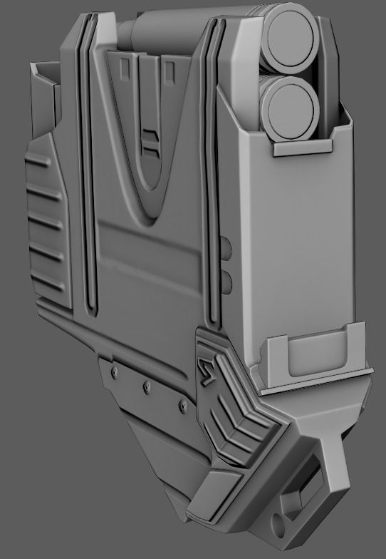 Sci-fi Gun Low-poly 3D model_16