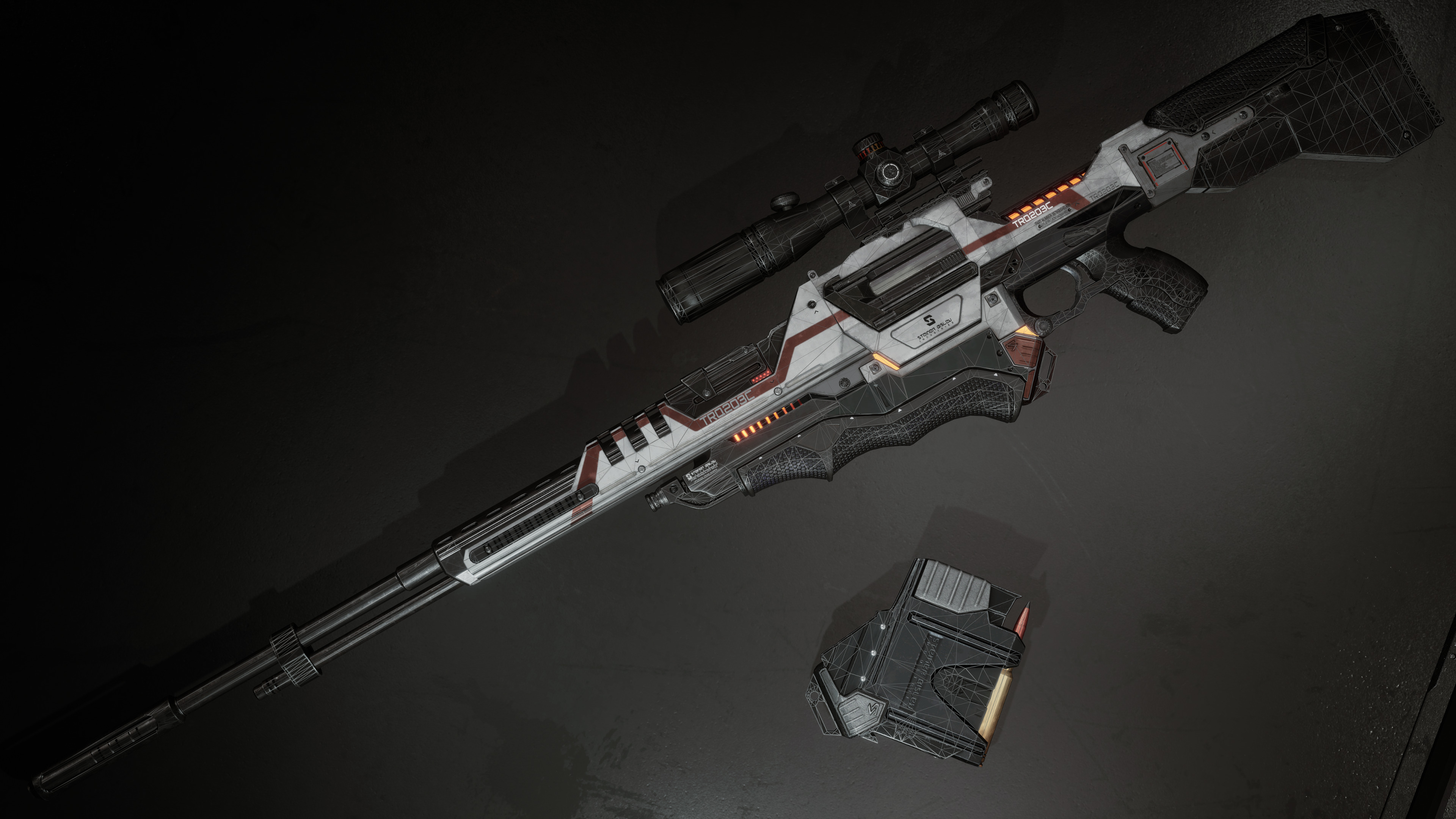 Sci-fi Gun Low-poly 3D model_6