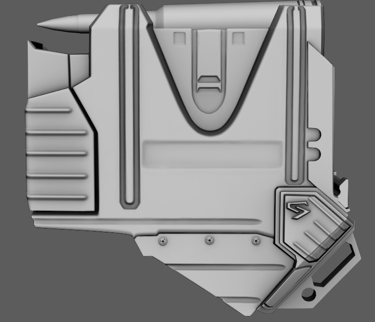 Sci-fi Gun Low-poly 3D model_17