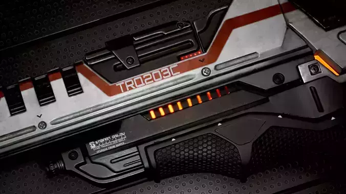 Sci-fi Gun Low-poly 3D model