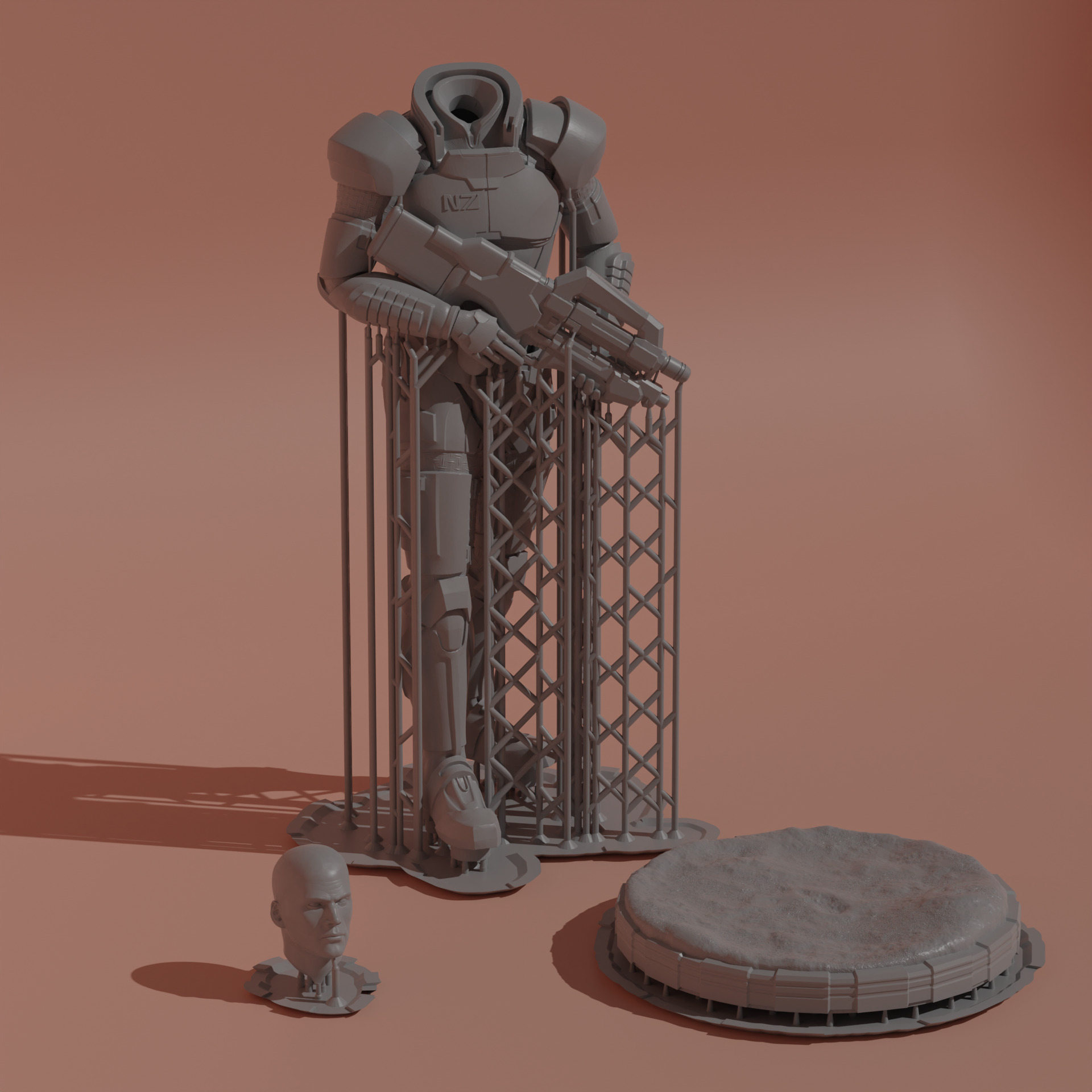 Commander Shepard 3D print model 3D print model_6