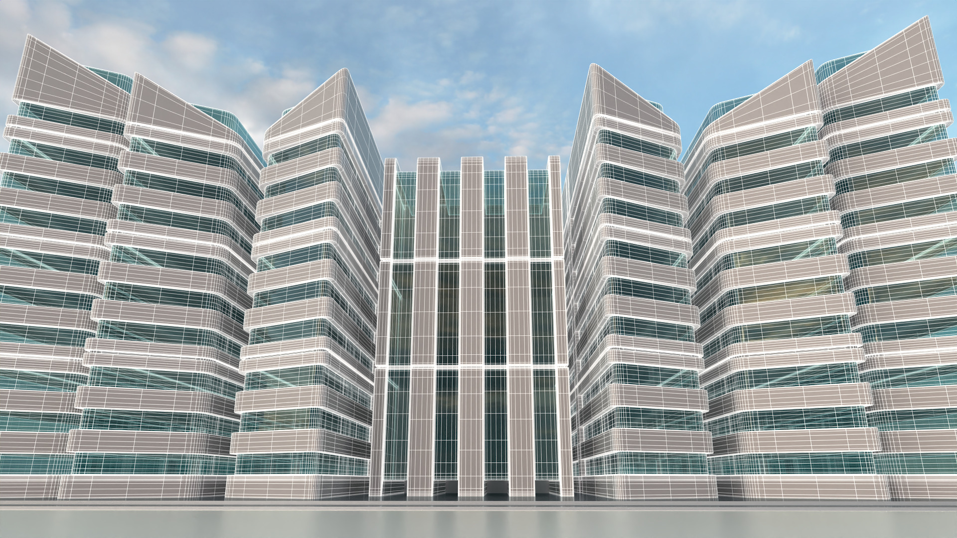 Modern Building Concept V301 3D model_17