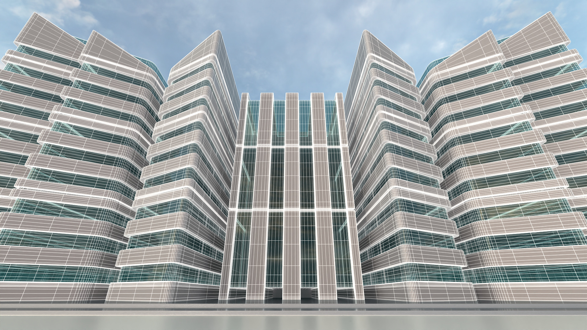 Modern Building Concept V301 3D model_19