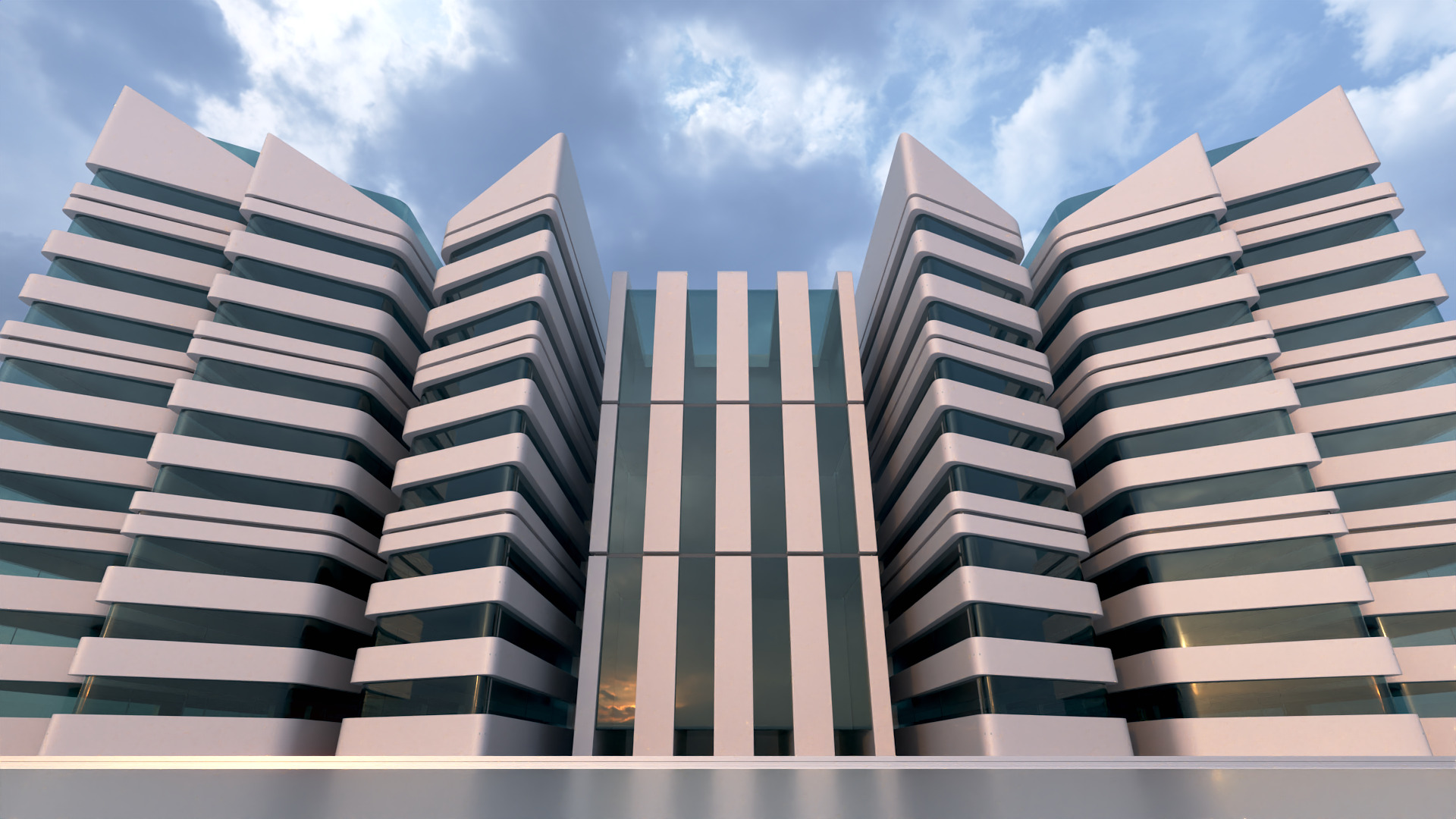 Modern Building Concept V301 3D model_11