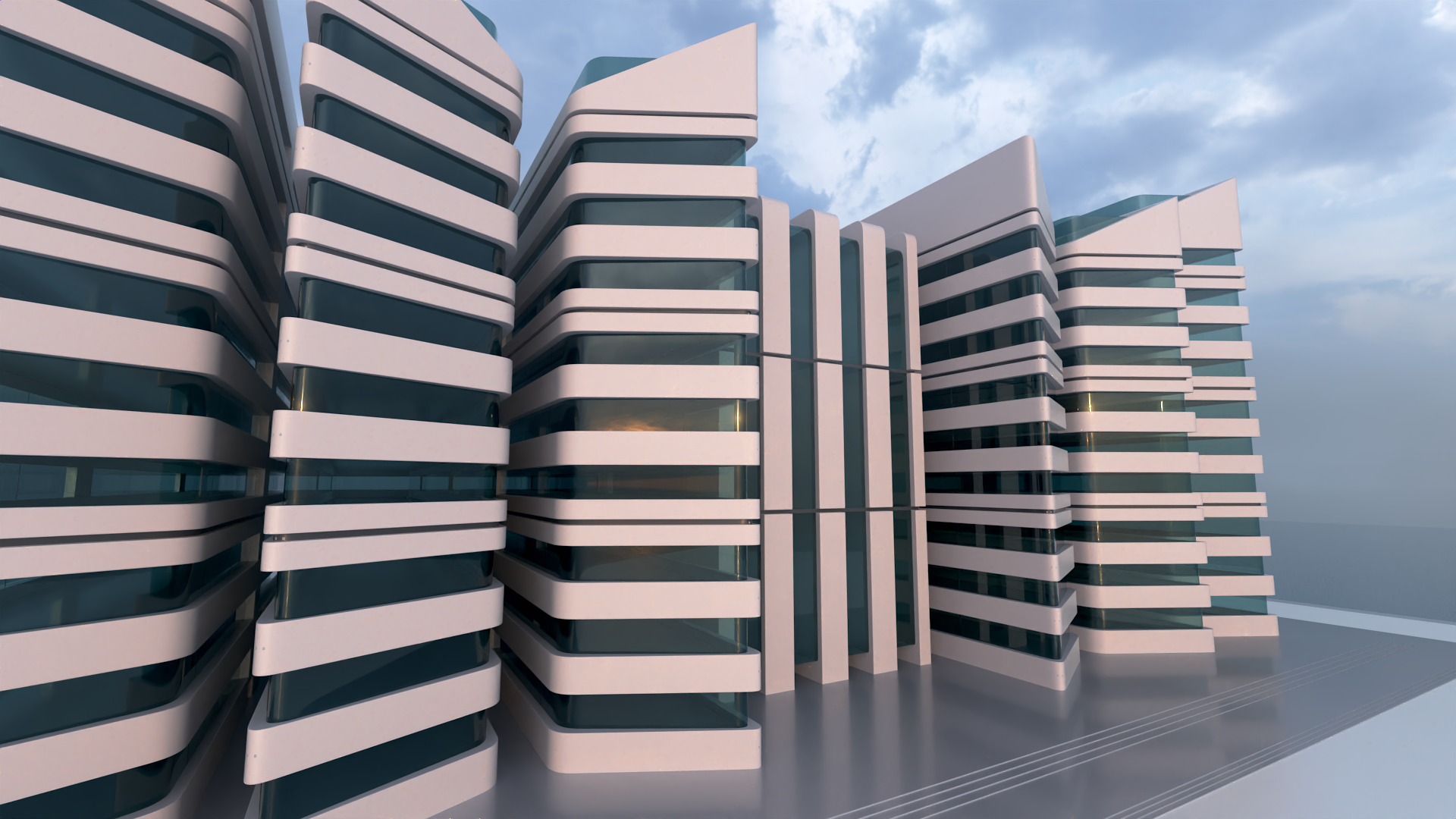 Modern Building Concept V301 3D model_12