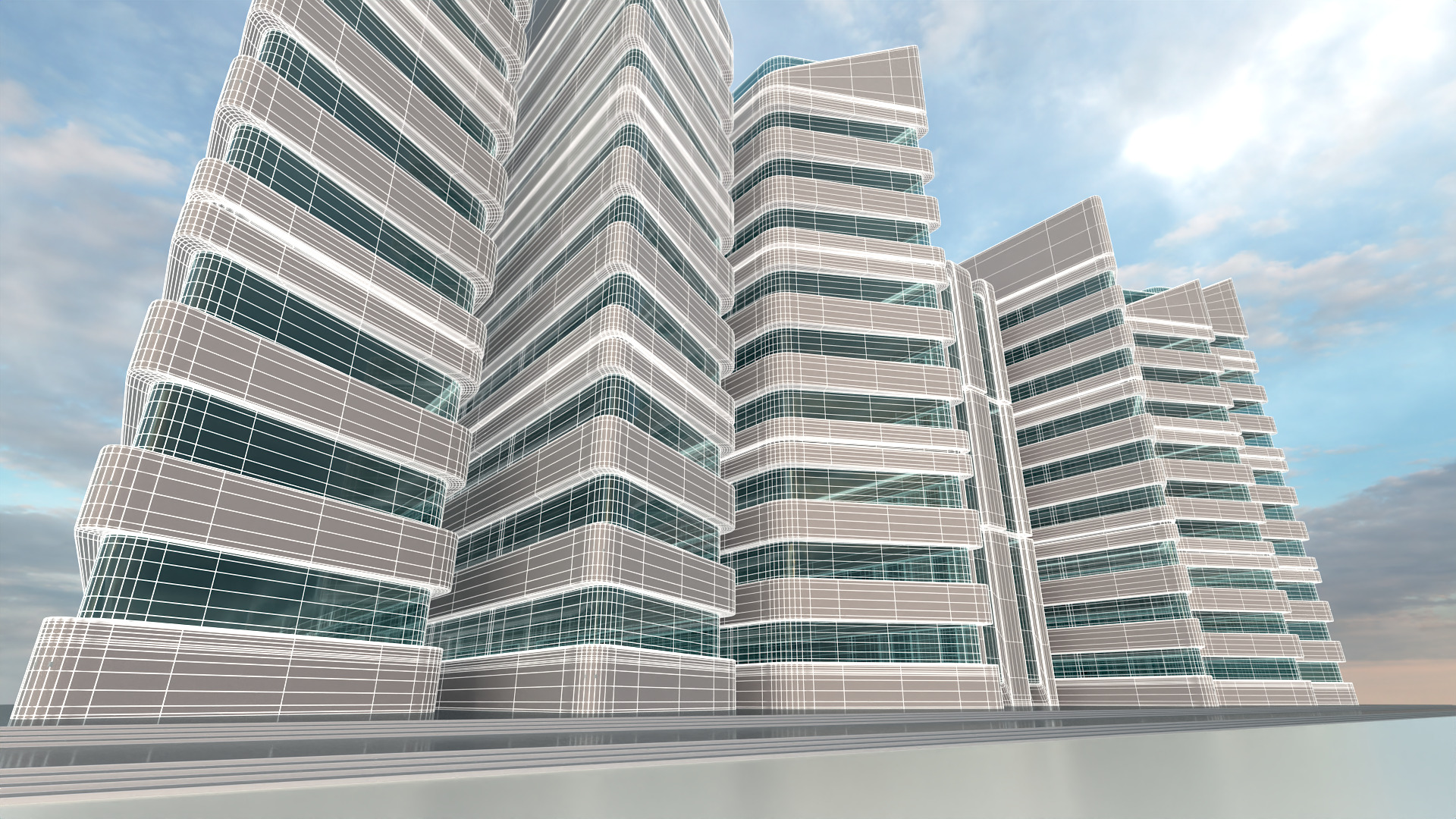 Modern Building Concept V301 3D model_18