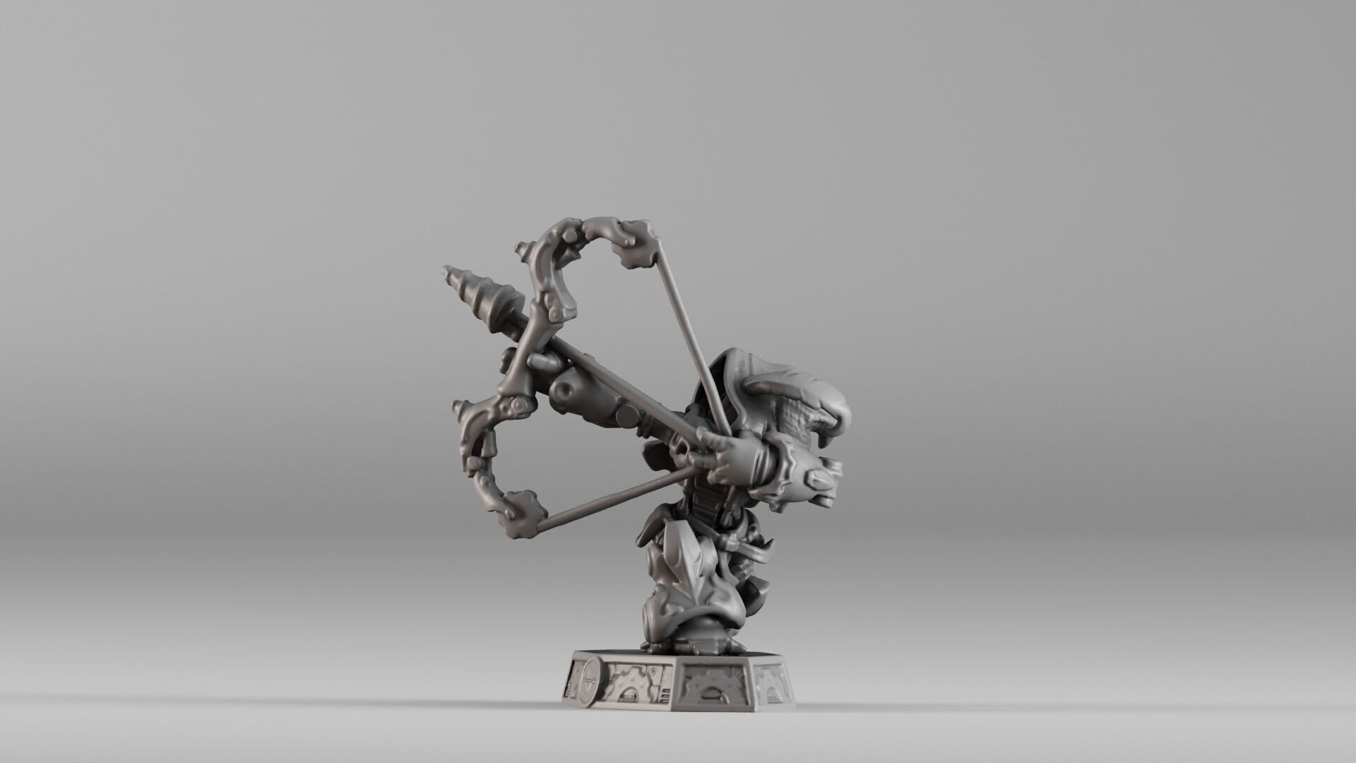 S00023 Steampunk Crossbow Warrior 3D print model_12