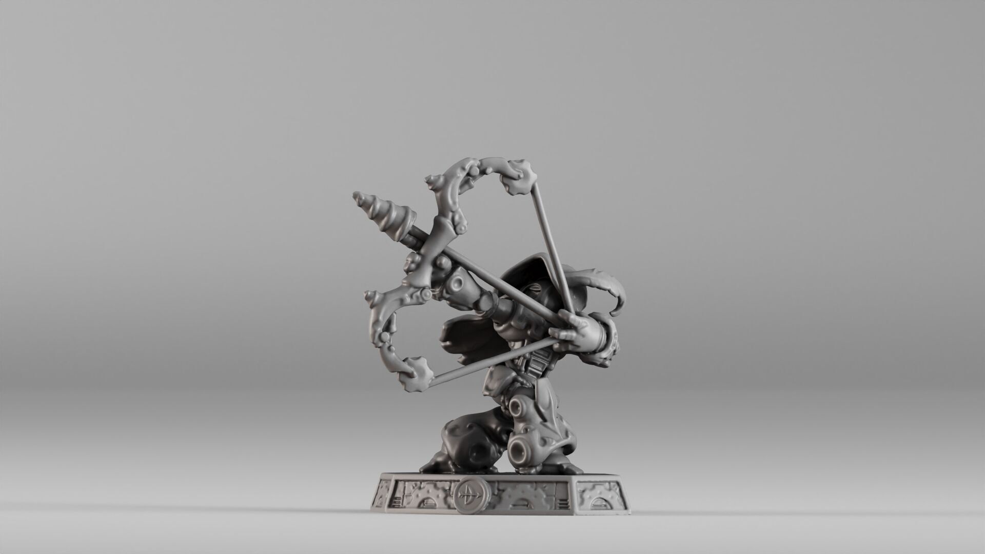 S00023 Steampunk Crossbow Warrior 3D print model_1