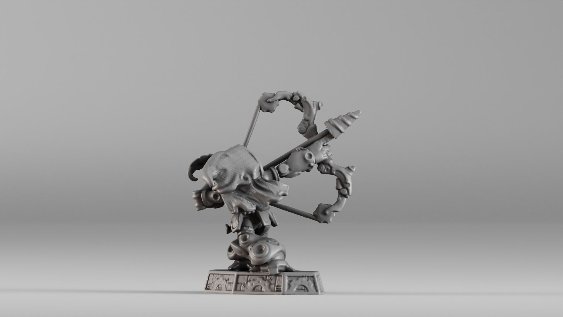 S00023 Steampunk Crossbow Warrior 3D print model_7