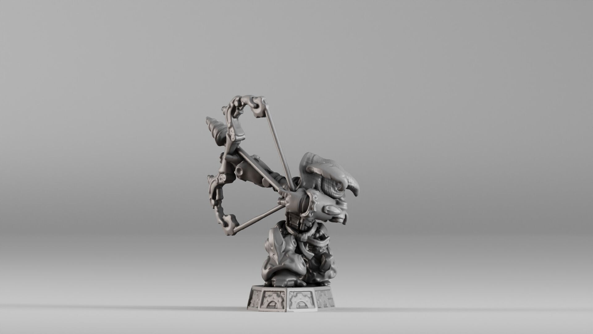 S00023 Steampunk Crossbow Warrior 3D print model_11